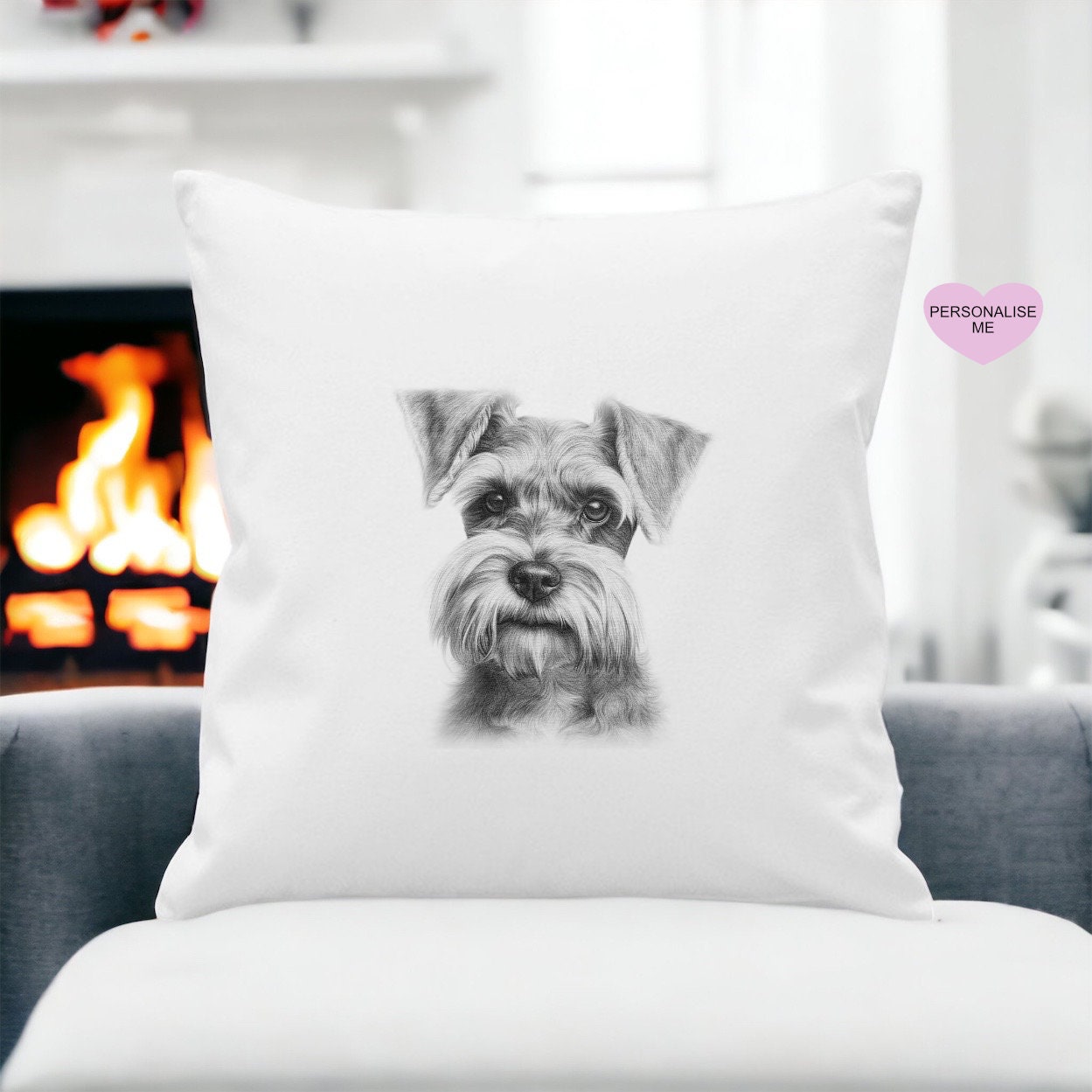 Whippet Cushion, Personalised Cushion Gift Dog Cushion Gift, Xmas Gift, Miniature Schnauzer, Whippet Cushion