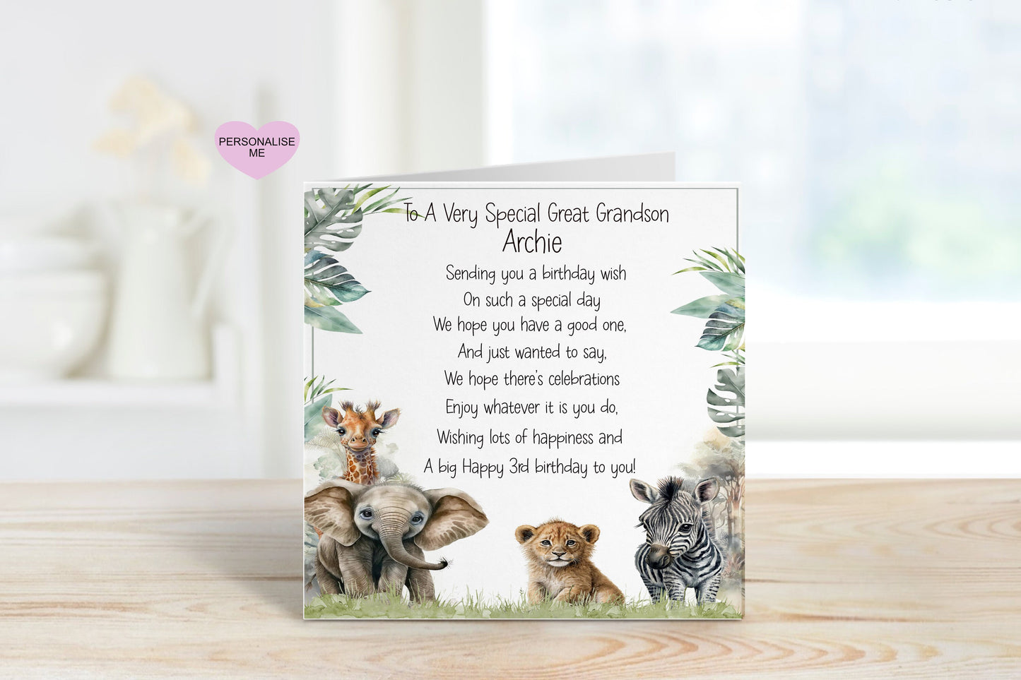 Granddaughter 3rd Birthday Card, 1st Birthday Card For Grandson, Personalised Granddaughter 3rd Birthday Card