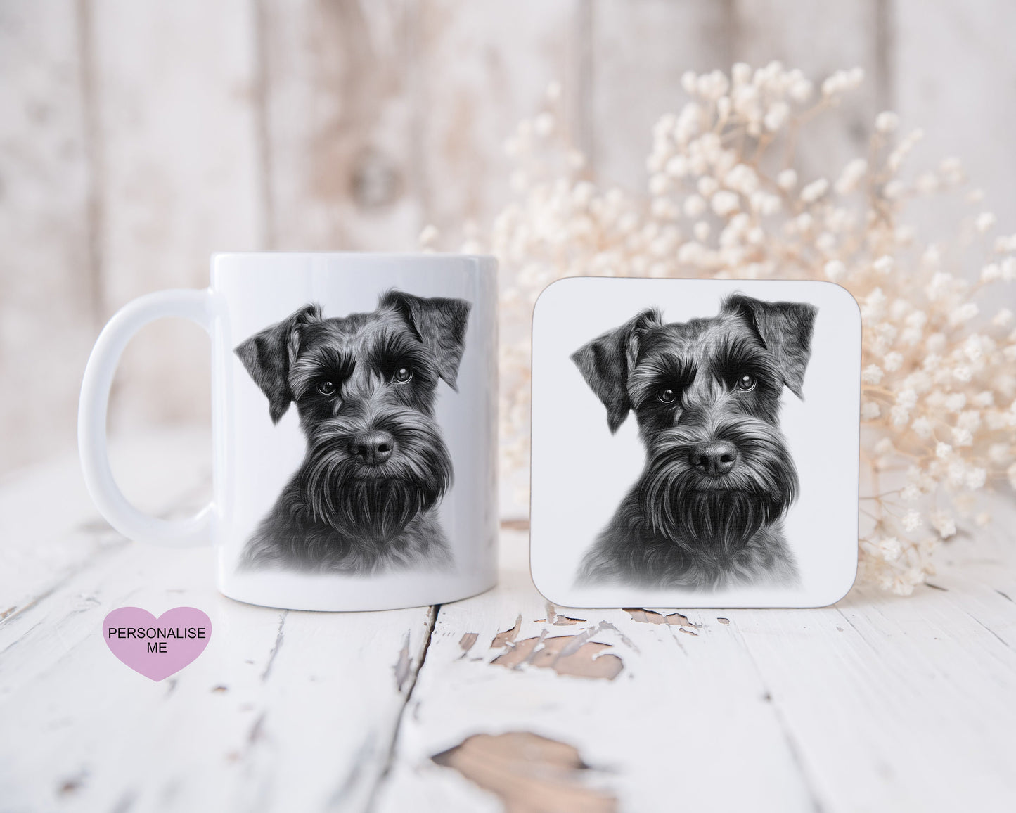 Schnauzer Mug, Personalised Dog Mug, Christmas Hot Chocolate Mug, Xmas Gift For Her, Xmas Gift For Man, Stocking Filler