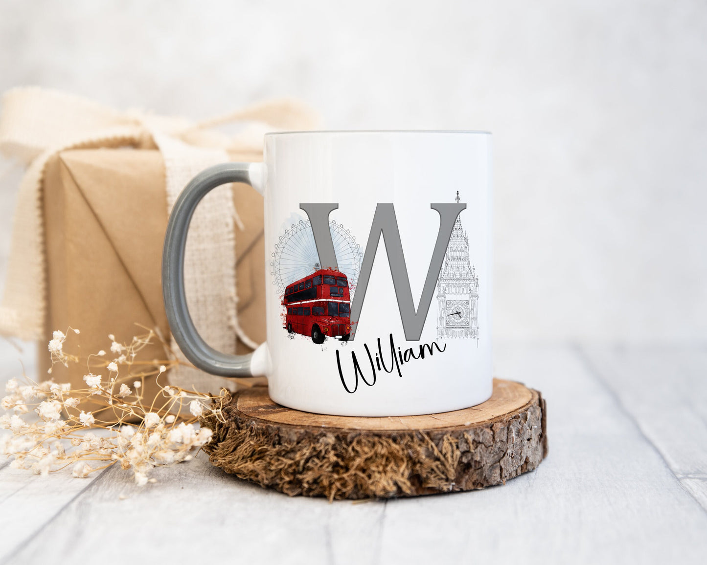 London Bus Mug, Personalised Red Bus Mug, Xmas Gift For Her, Xmas Gift For Man, Stocking Filler