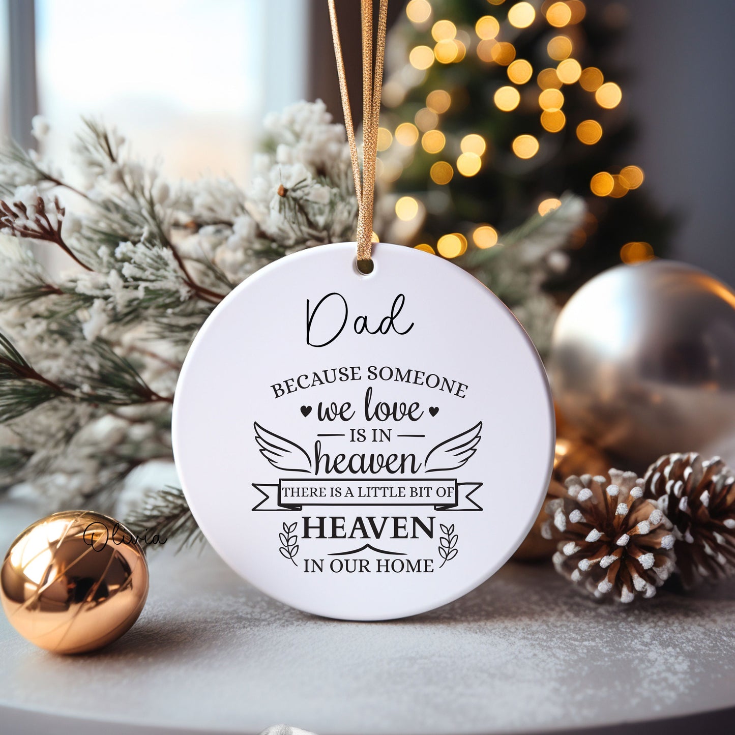 Lost Loved One Bauble, Memory Bauble, Because Some We Love Is In Heaven Tree Decoration