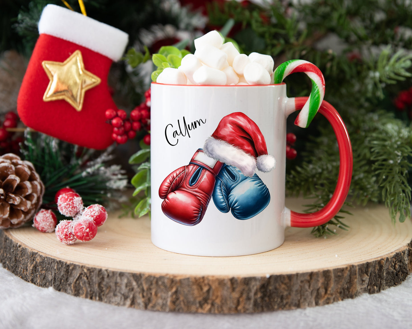 Boxing Christmas Mug, Personalised Boxing Christmas Mug. Xmas Movie Mug, Stocking Filler, Secret Santa Gift, Sports Christmas Gifts