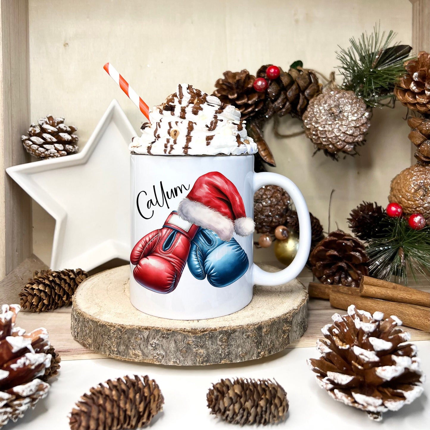 Boxing Christmas Mug, Personalised Boxing Christmas Mug, Stocking Filler, Secret Santa Gift, Sports Christmas Gifts, Boxing Coach Mug