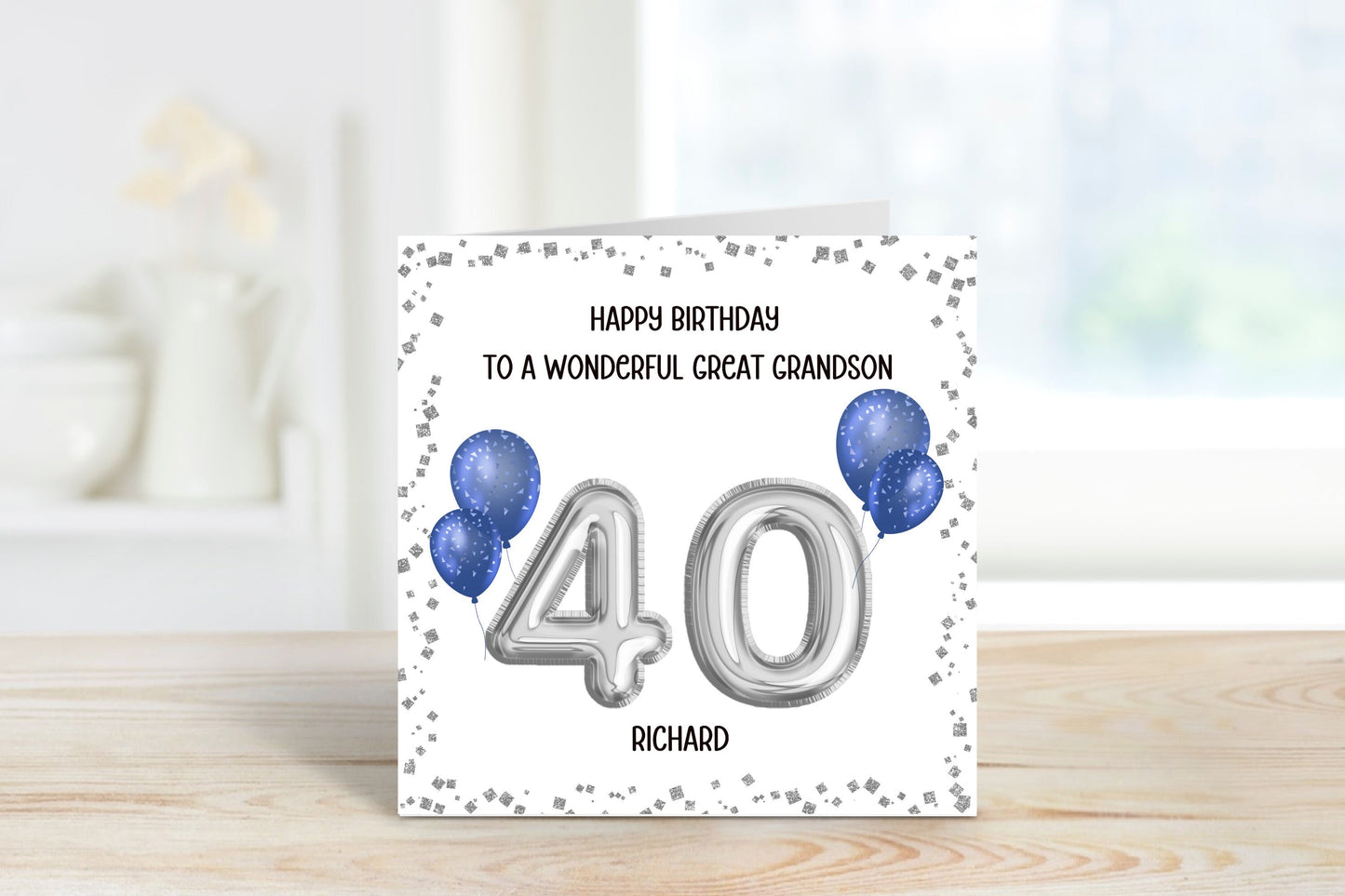 40th Birthday Card, Personalised Son In Law Birthday Card, Personalised Birthday Card For Him, Great Nephew Birthday Card