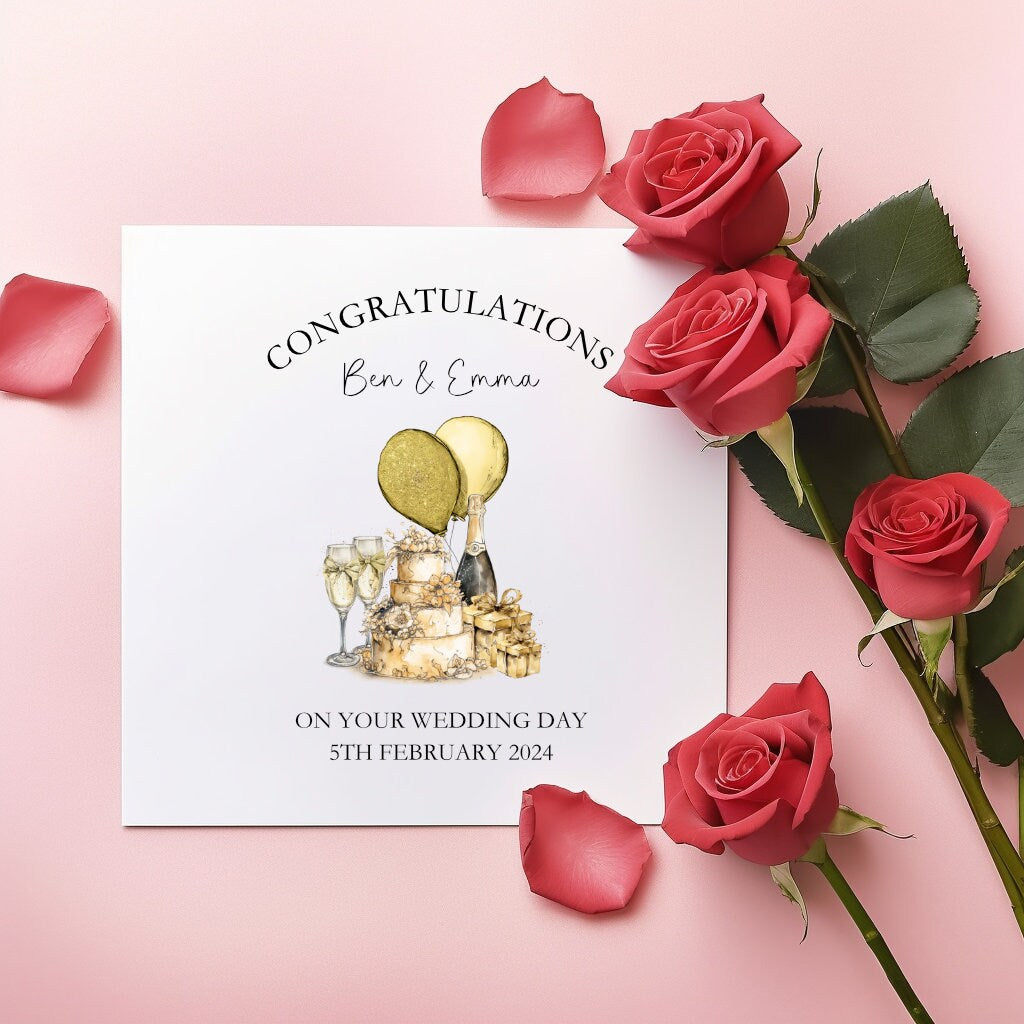 Personalised Wedding Card, Wedding Day Card For A Special Couple, Wedding Card For Bride And Groom, Wedding Day Card For Special Friends