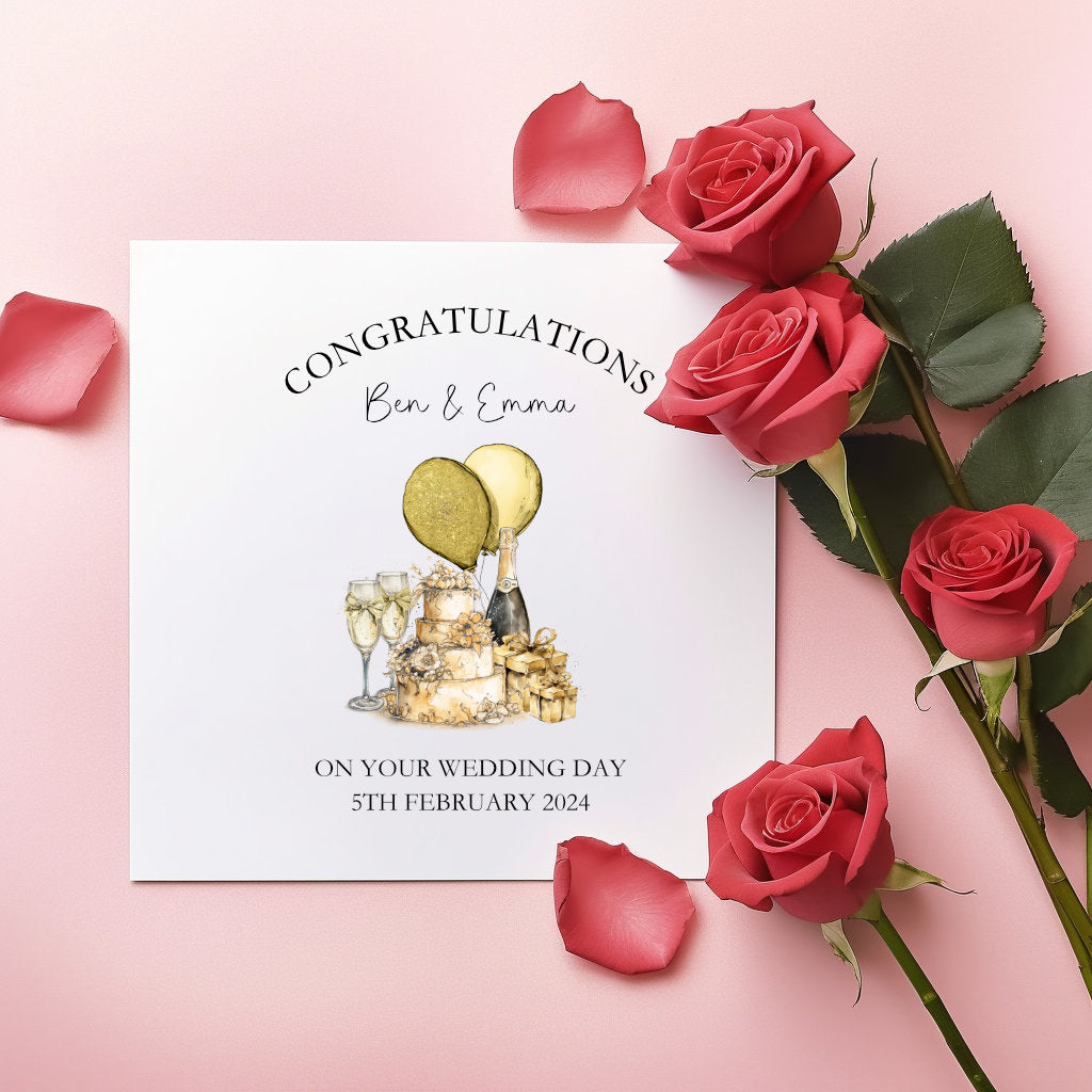 Personalised Wedding Card, Wedding Day Card For A Special Couple, Wedding Card For Bride And Groom, Wedding Day Card For Special Friends