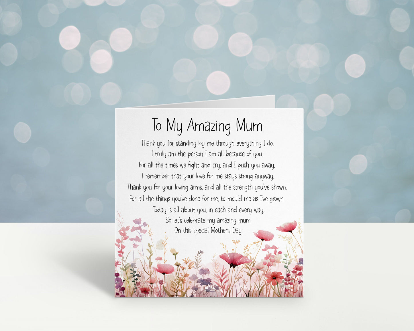 Mothers Day Card, Mothers Day Card For Mum, Mum Mother's Day Poem, Daisy Card