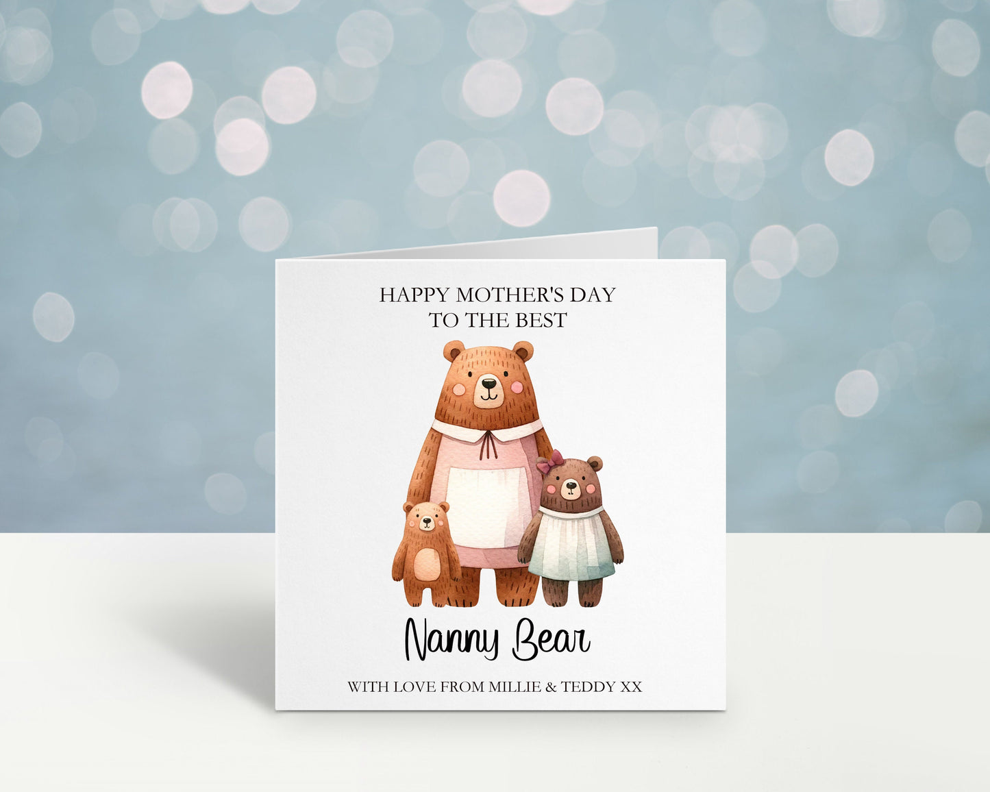 Mamgu Bear Mothers Day Card, Mothers Day Card For Nannie Bear, Step mum Gifts, Mothers Day For Nan, Grandma, Mothers Day Card For Mamgu