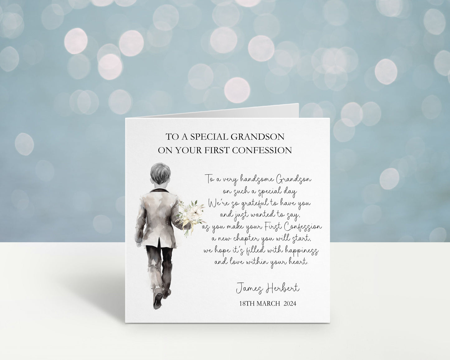 Personalised 1st Confession Card, 1st Confession Card For Son, Confession Card Great Grandson, Confession Card For A Special Little Boy