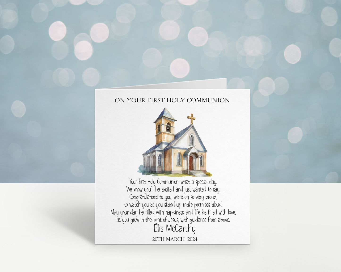 Personalised Holy Communion Card, 1st Communion Card For Daughter, Communion Card For Granddaughter, Son, Nephew, Grandson