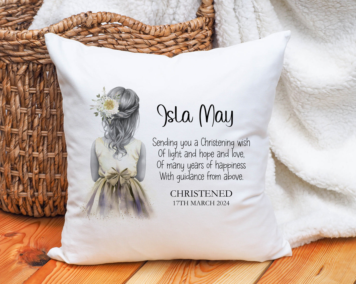 Christening Gift, Personalised Christening Gift, Christening Cushion Gift, Baptism Gift, Gift For Granddaughter, Gift For Daughter