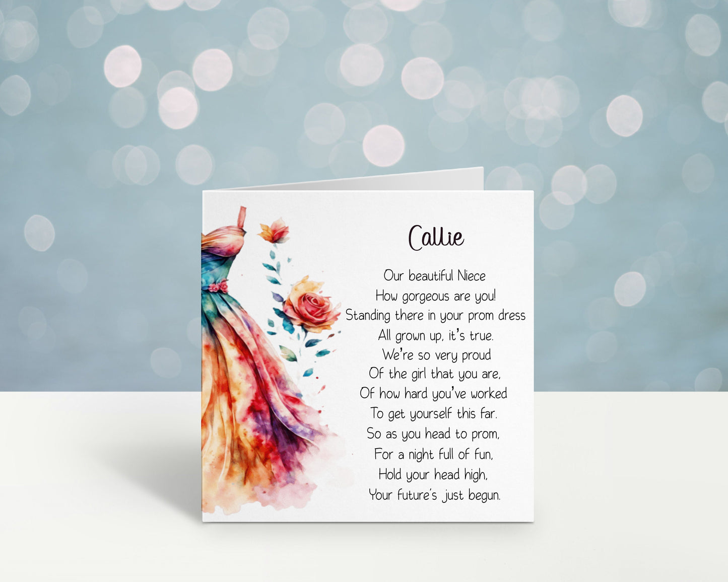 Daughter Prom Card, Personalised Card For Prom Night, Celebration Card, Granddaughter Prom Card, Niece Prom Card