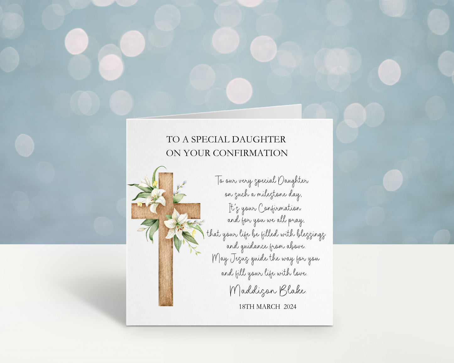 Personalised Confirmation Day Card, Confirmation Day Card For Granddaughter, Confirmation Card Great Granddaughter, Confirmation Daughter