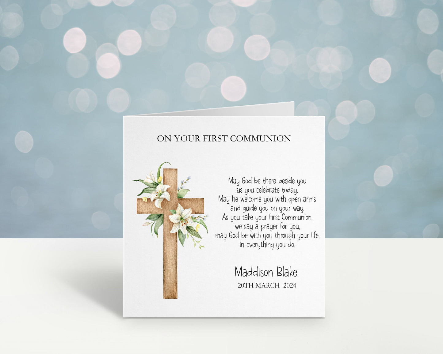 Personalised Communion Card, 1st Communion Card For Daughter, Communion Card For Granddaughter, Son, Nephew, Grandson