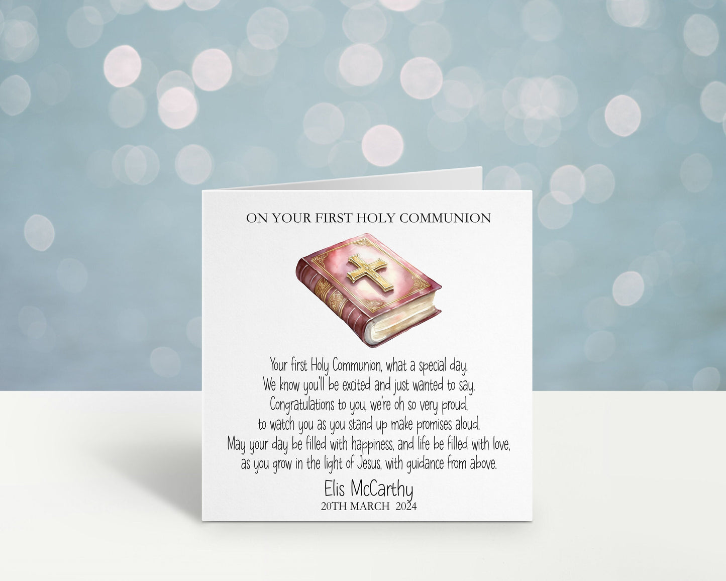 Personalised Holy Communion Card, 1st Communion Card For Daughter, Communion Card For Granddaughter, Son, Nephew, Grandson