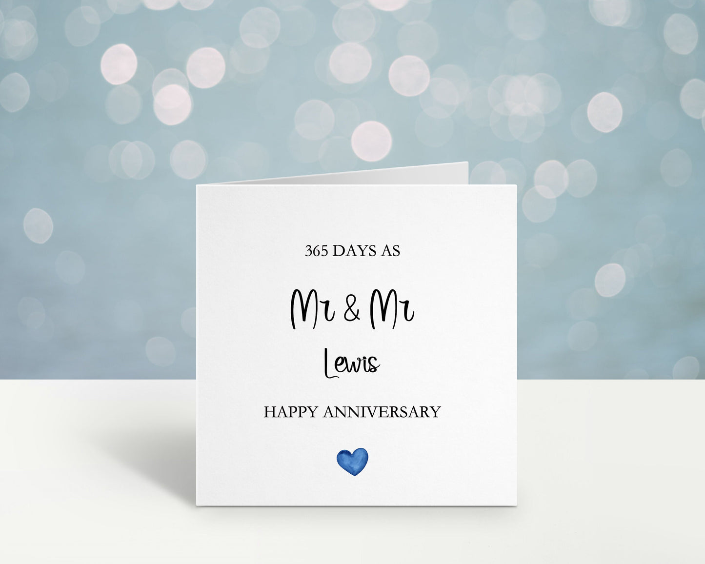 1st Anniversary Card, Personalised First Wedding Anniversary Card, 365 Days Married, Mr & Mrs Card, Mr And Mr Card, Mrs And Mrs Card