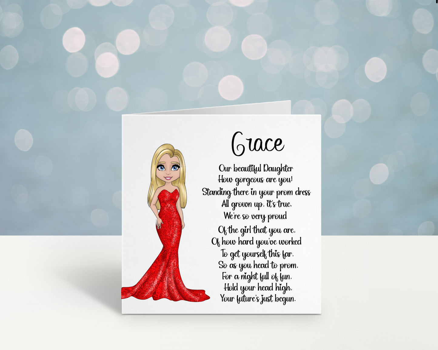 Prom Card, Prom Card For Daughter, Personalised Card For Prom Night, Celebration Card, Prom Card Girl Jumpsuit