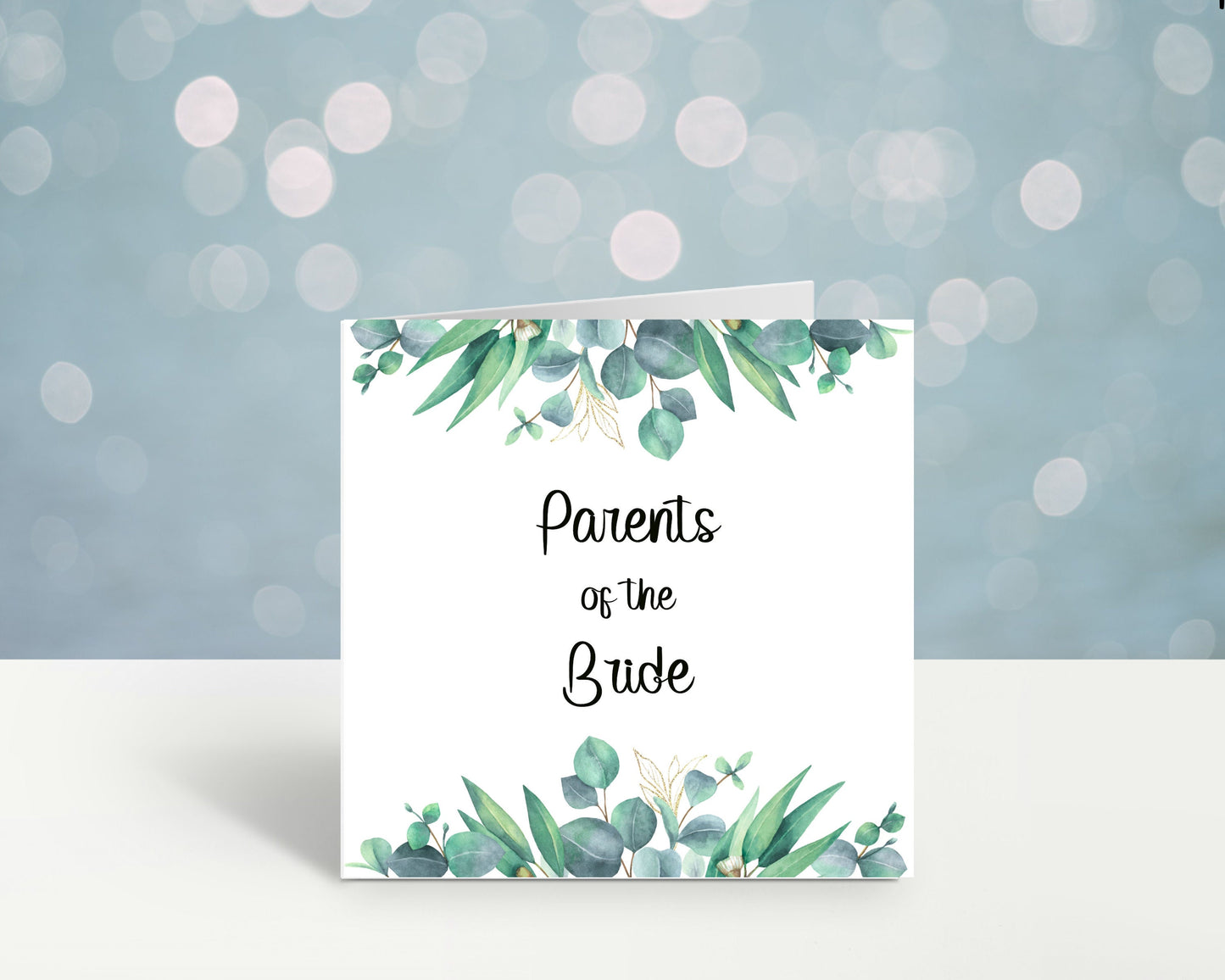 Parents Of The Groom Card, Parents Of The Bride Card, Wedding Day Card