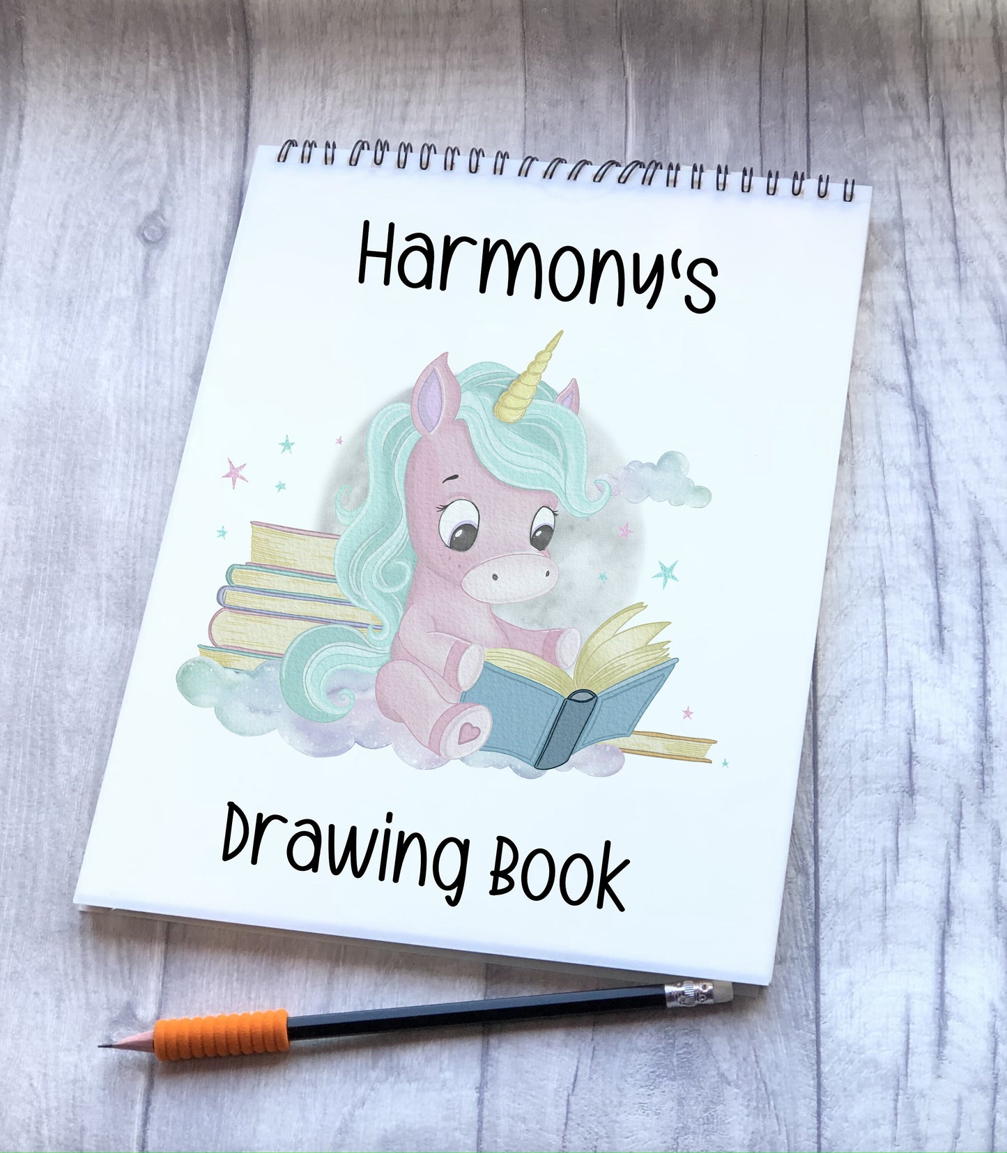 Unicorn Drawing Book, Personalised Sketchbook, Unicorn Gift For Girls, Granddaughter Gift