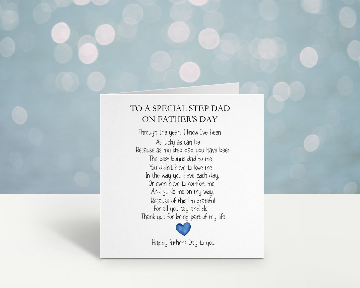 Step Dad Fathers Day Card, Fathers Day Card For Step Dad, Father's Day Card With Poem/Verse