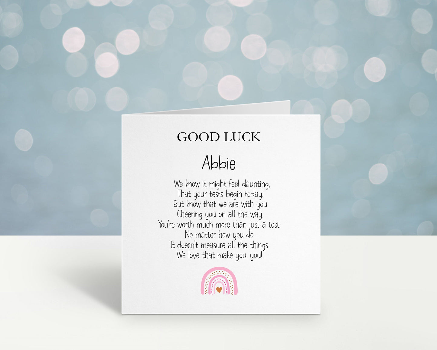 Personalised Good Luck In Your Tests Card, Good Luck In Your Exams, Good Luck In Your A-levels, Good Luck In Your GCSE's