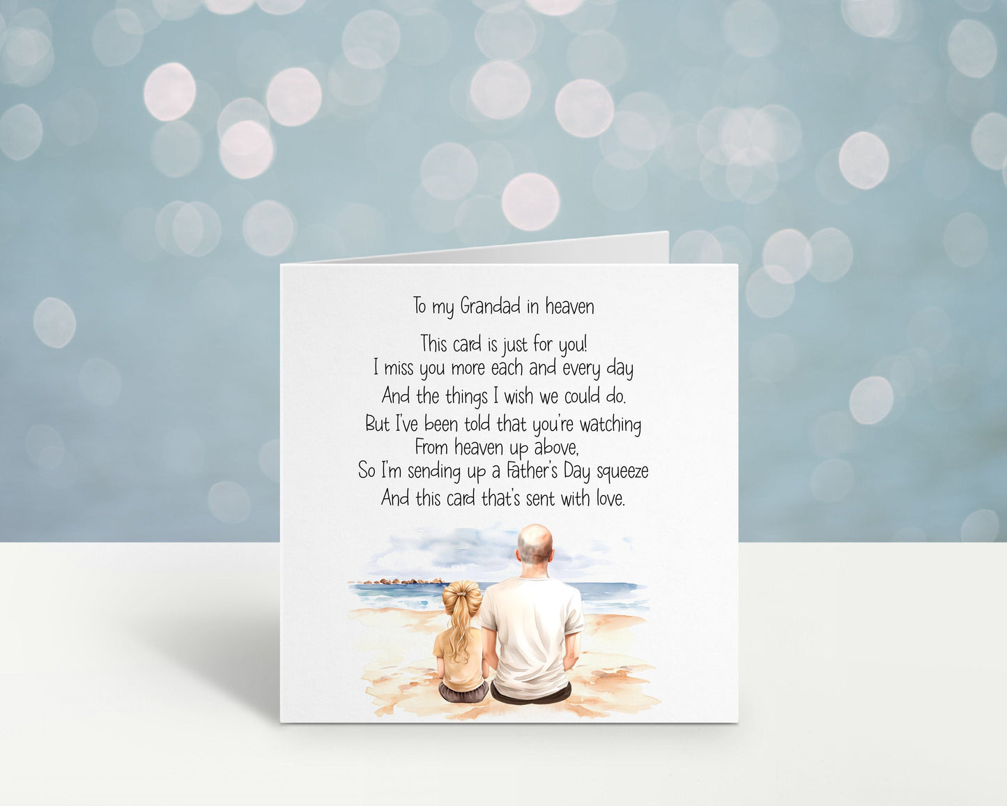 Grampy In Heaven Fathers Day Card, Personalised Fathers Day Card For Dad, Father's Day Card For Grandad In Heaven