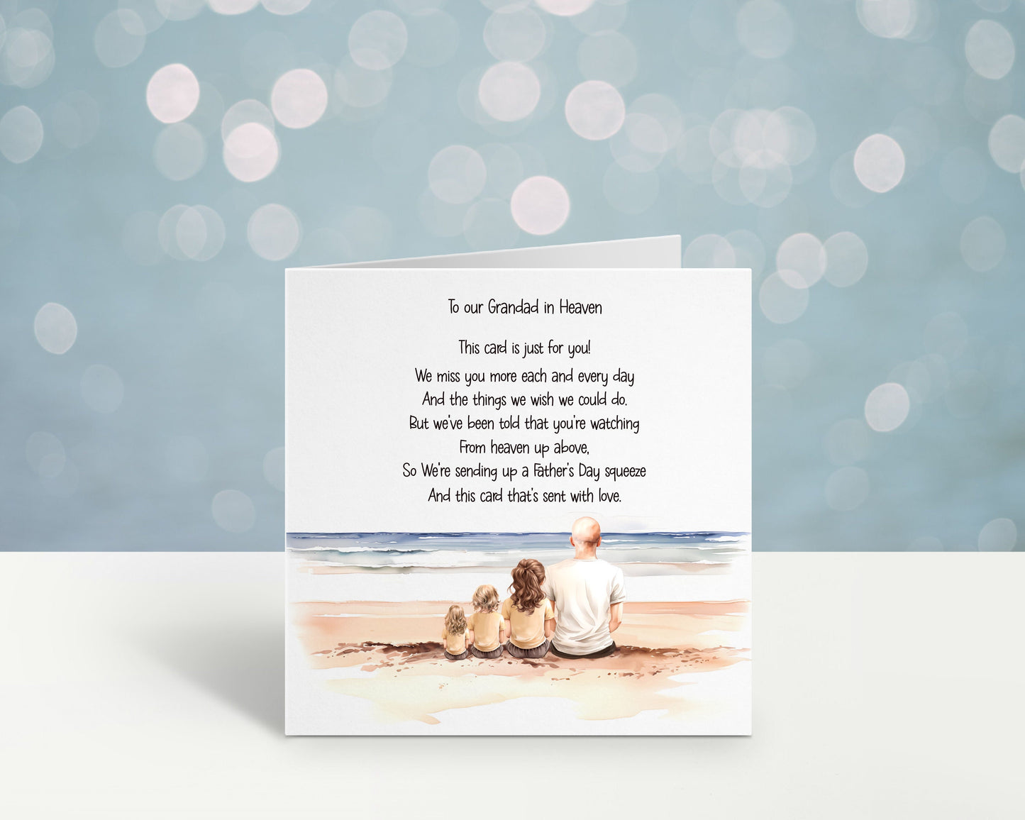 Grandad In Heaven Fathers Day Card, Personalised Fathers Day Card For Dad, Father's Day Card For Grandad In Heaven