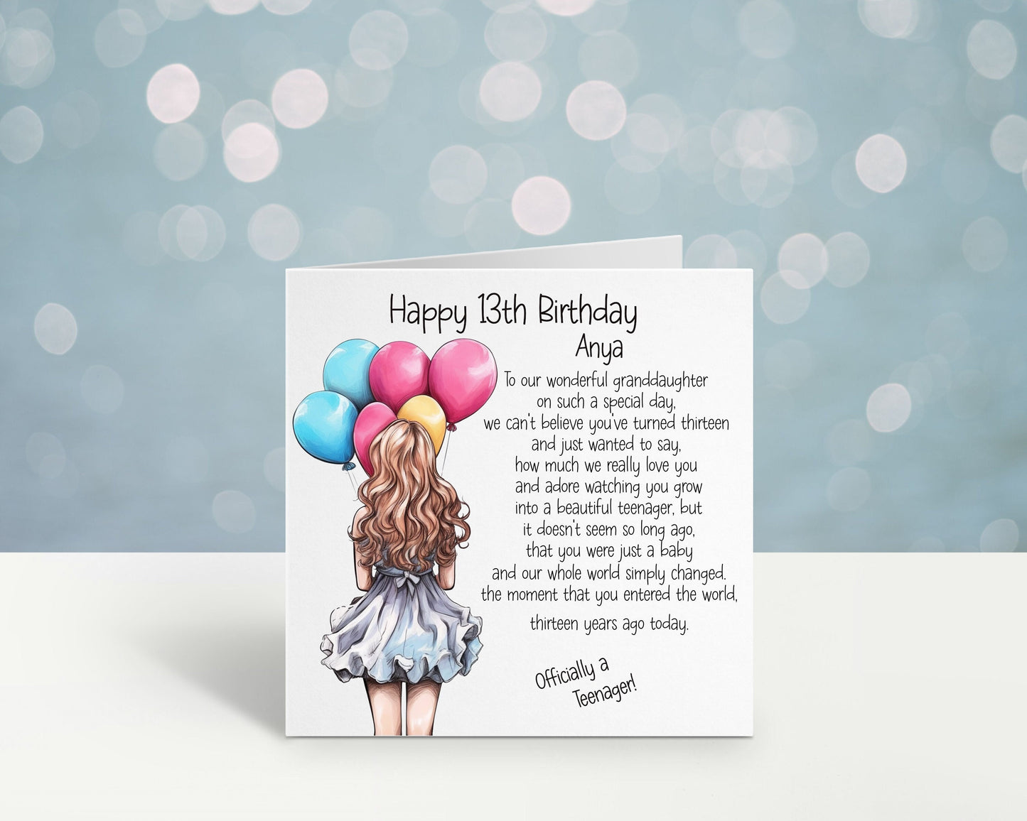 13th Birthday Card, Personalised 13th Birthday Card Great Granddaughter Officially A Teenager Card Daughter 13th Birthday Card Birthday Girl