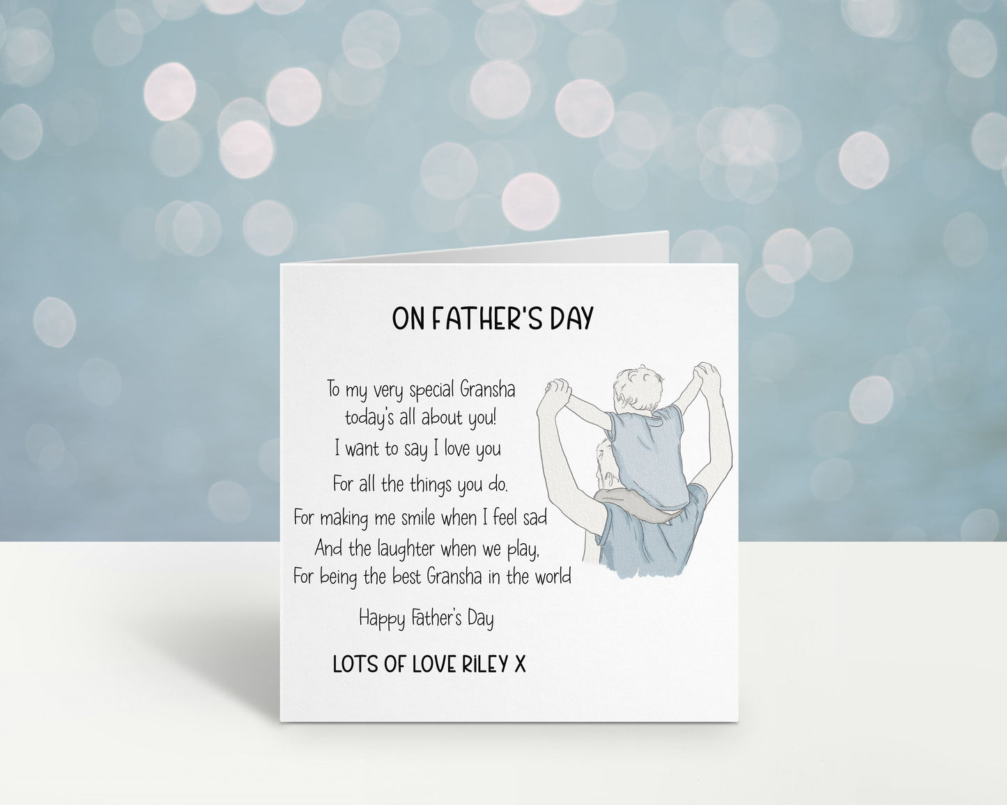Fathers Day Card, Personalised Fathers Day Card For Grandad, Father's Day Card With Poem Verse Fathers Day Card For Bampi Gransha Grampy Dad