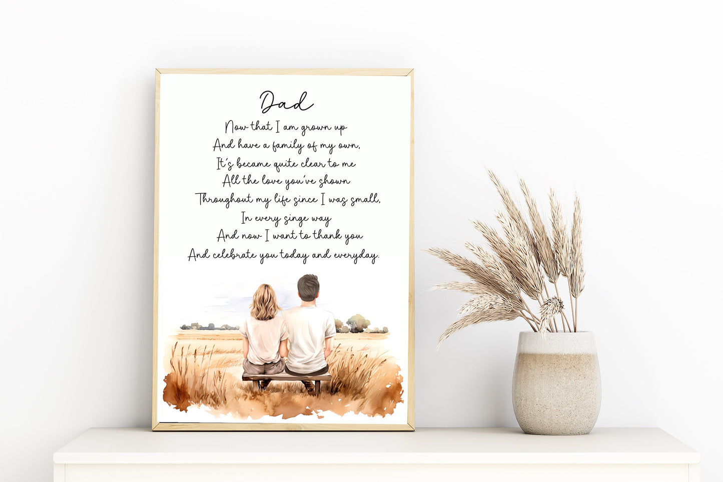 Fathers Day Gift, Fathers Day Print With Poem For Dad, PRINT ONLY No Frame Included, Father's Day Gift For Dad