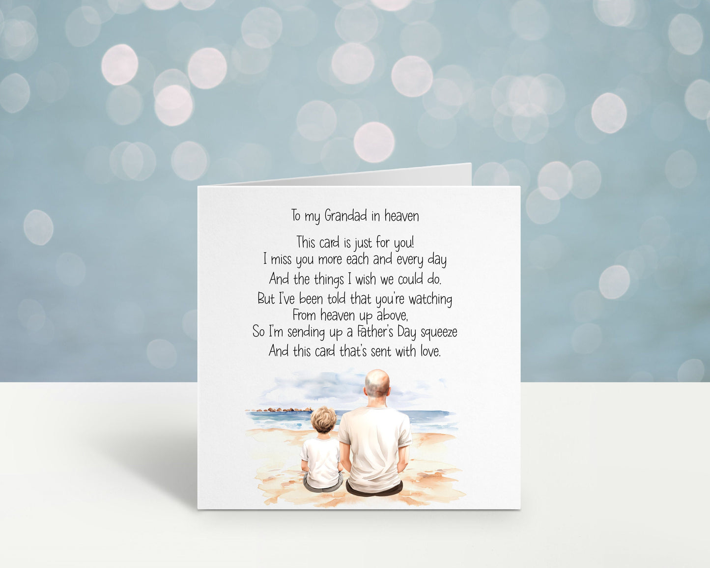 Grandad In Heaven Fathers Day Card, Personalised Fathers Day Card For Dad, Father's Day Card For Gransha In Heaven