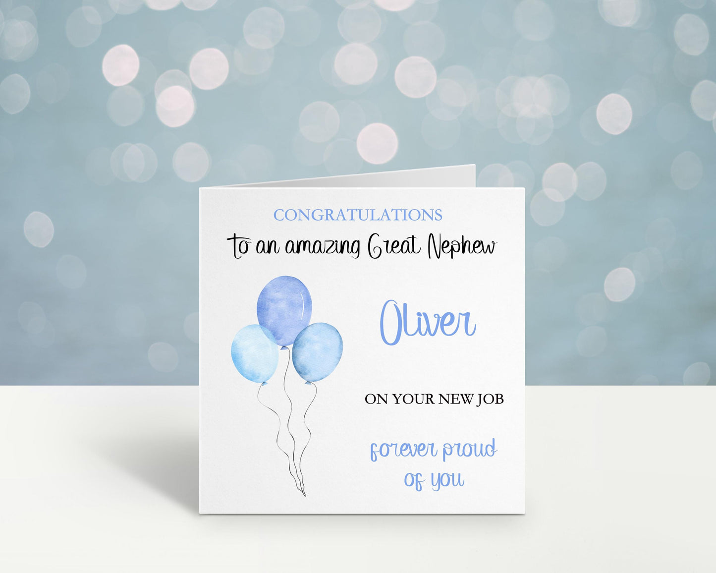 Congratulations On Your New Job Card, Good Luck In Your New Job Card, Personalised New Job Card For Grandson, New Job Card Great Nephew