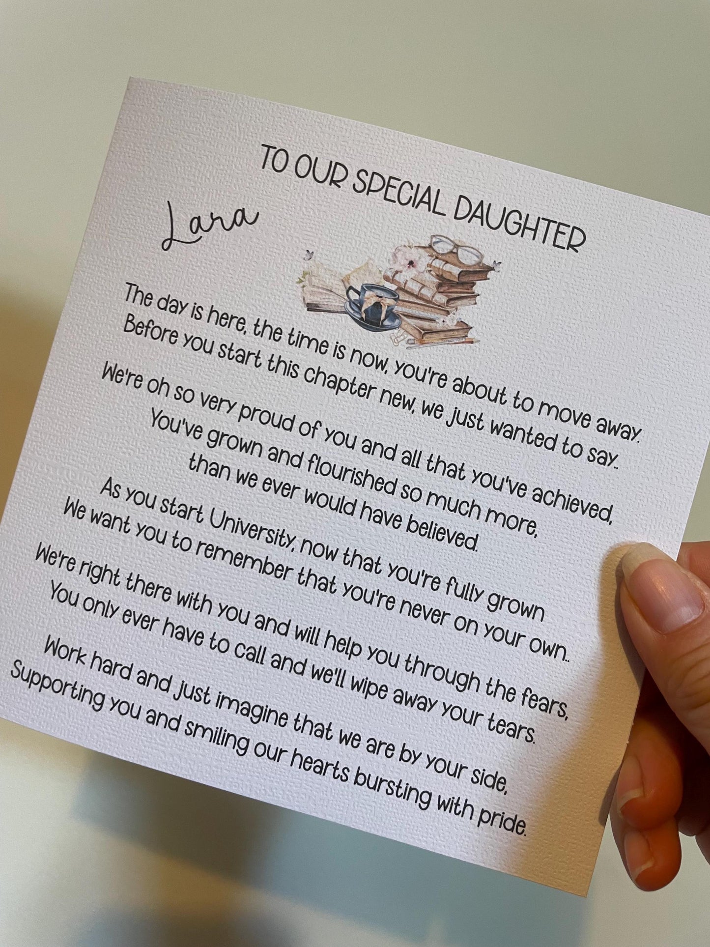 Moving To Uni Card, Personalised Moving To Uni Card, Good Luck Card, Moving To University Card For Daughter