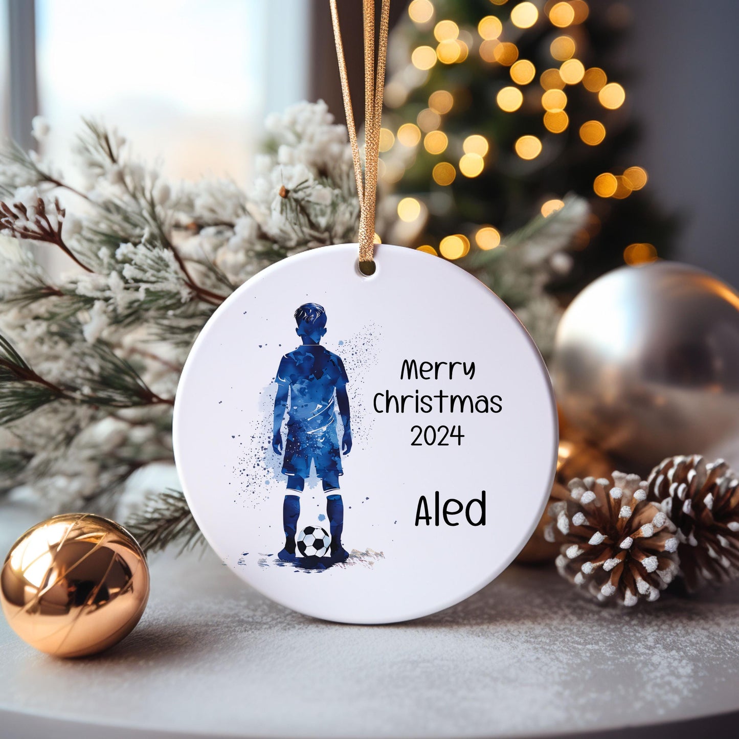 Personalised Football Bauble, Football Christmas Bauble, Christmas Tree Decoration For Grandchild, Christmas Decorations, Christmas Gift