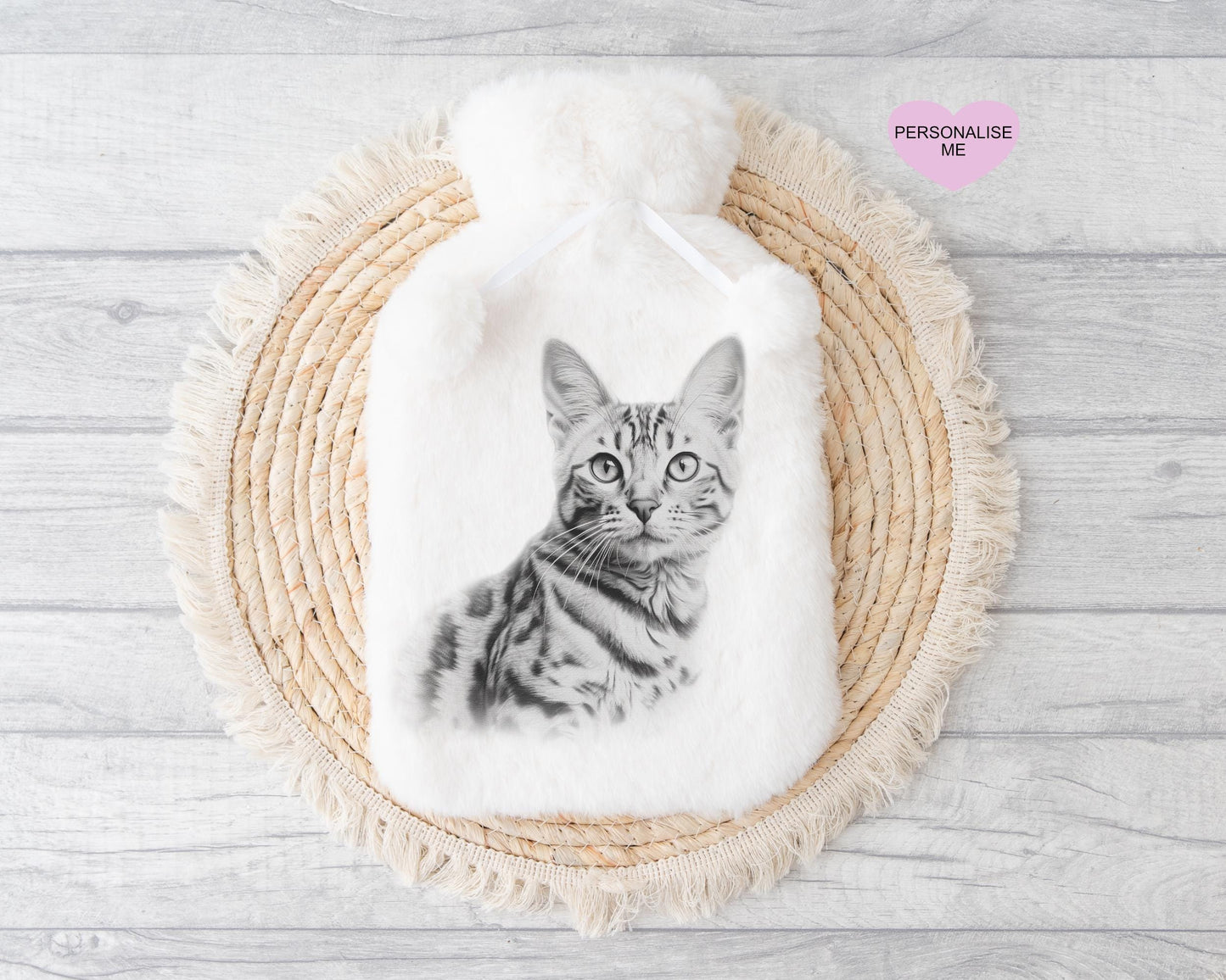 Cat Hot Water Bottle, Gift For Her, Personalised Hot Water Bottle, Christmas Gift For Friend, Christmas Gift For Him,