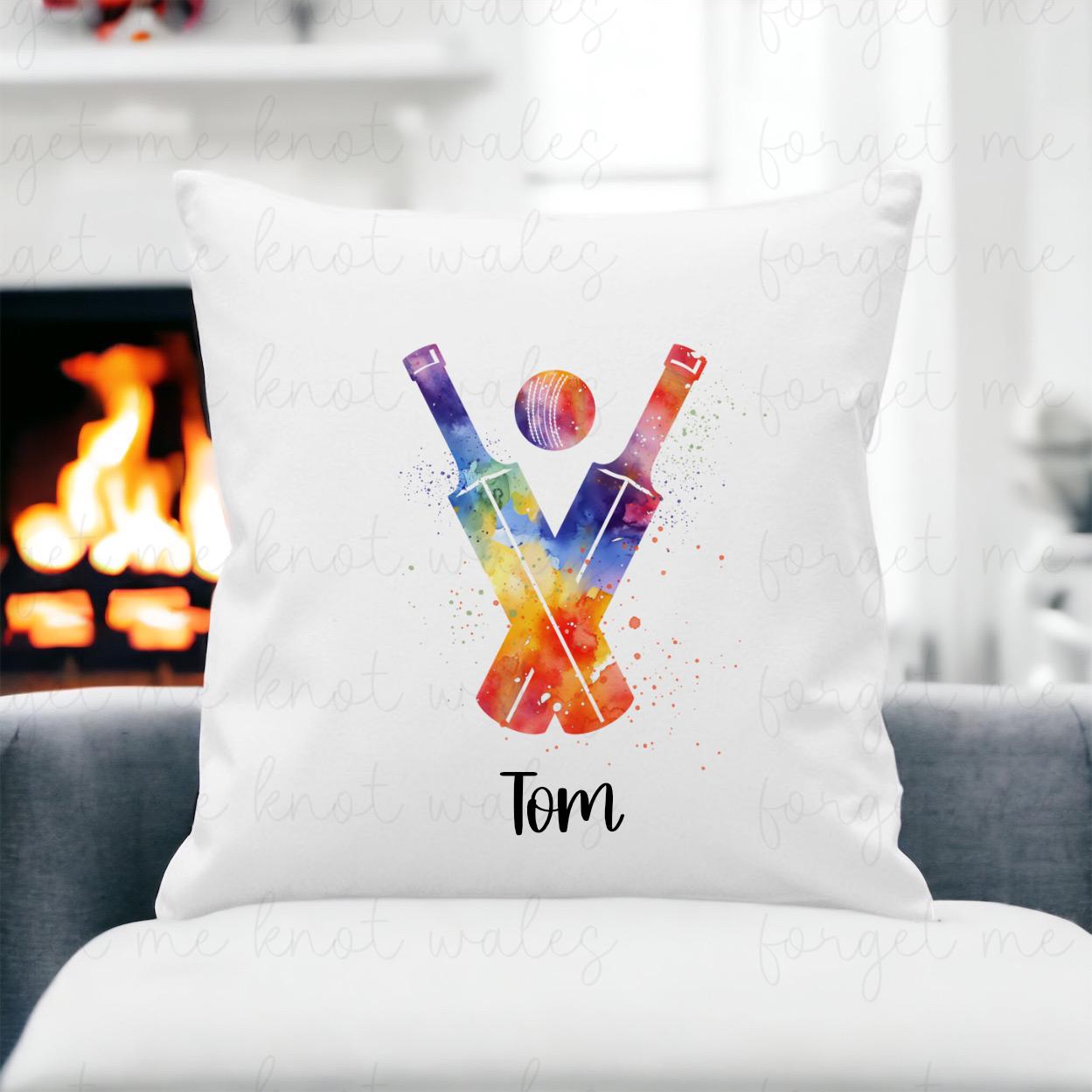 Cricket Bats Mug, Personalised Mug With Colourful Abstract Cricket Design, Gift For Him