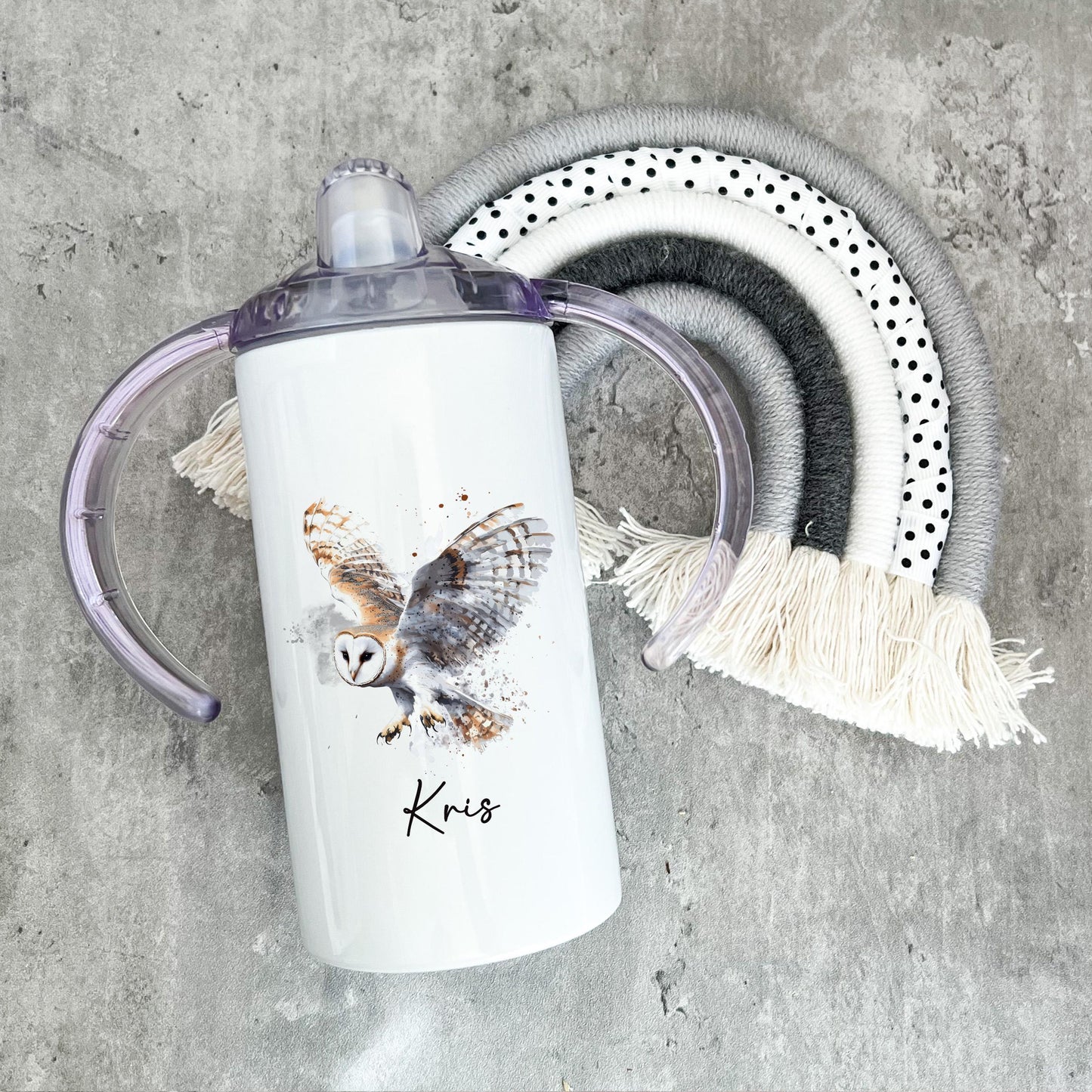 Adult Sippy Cup, Adaptive Drinking Aid Mug. Double Handled Mug, Owl Drinking Aid Cup, Owl Mug