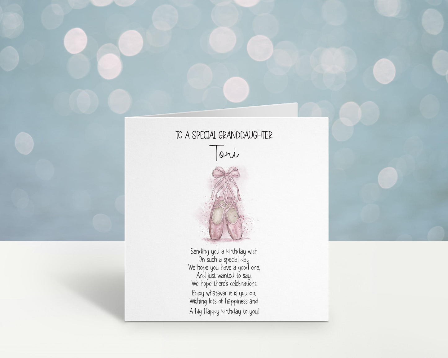Great Granddaughter Ballet Card Personalised Ballet Shoes Birthday Card For Great Niece Or For A Special Little Girl Birthday Card With Poem