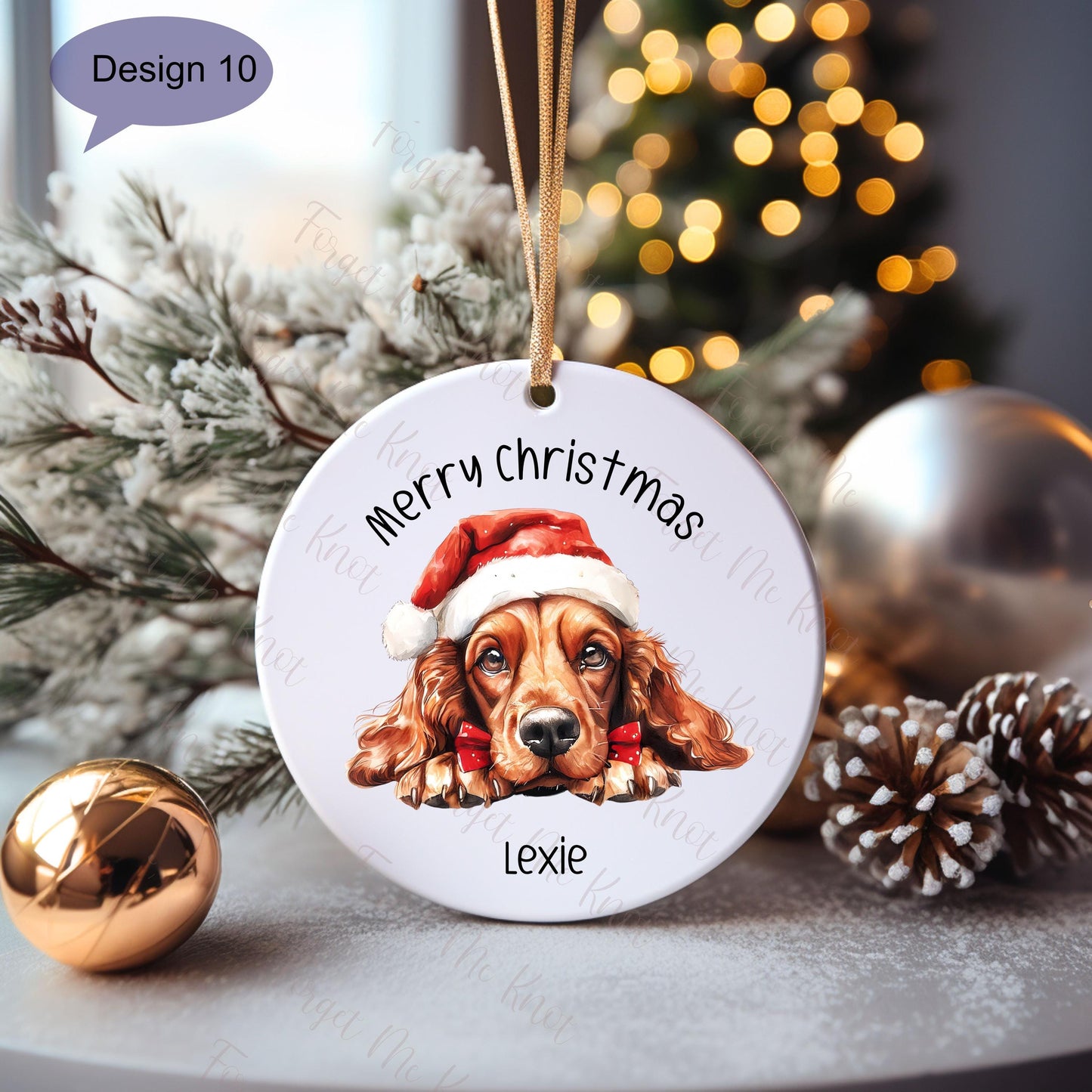 Cocker Spaniel Christmas Bauble, Personalised Pet Dog Christmas Tree Decoration, Gift For Dog Family, Dog Lover, Cocker Spaniel Xmas Bauble