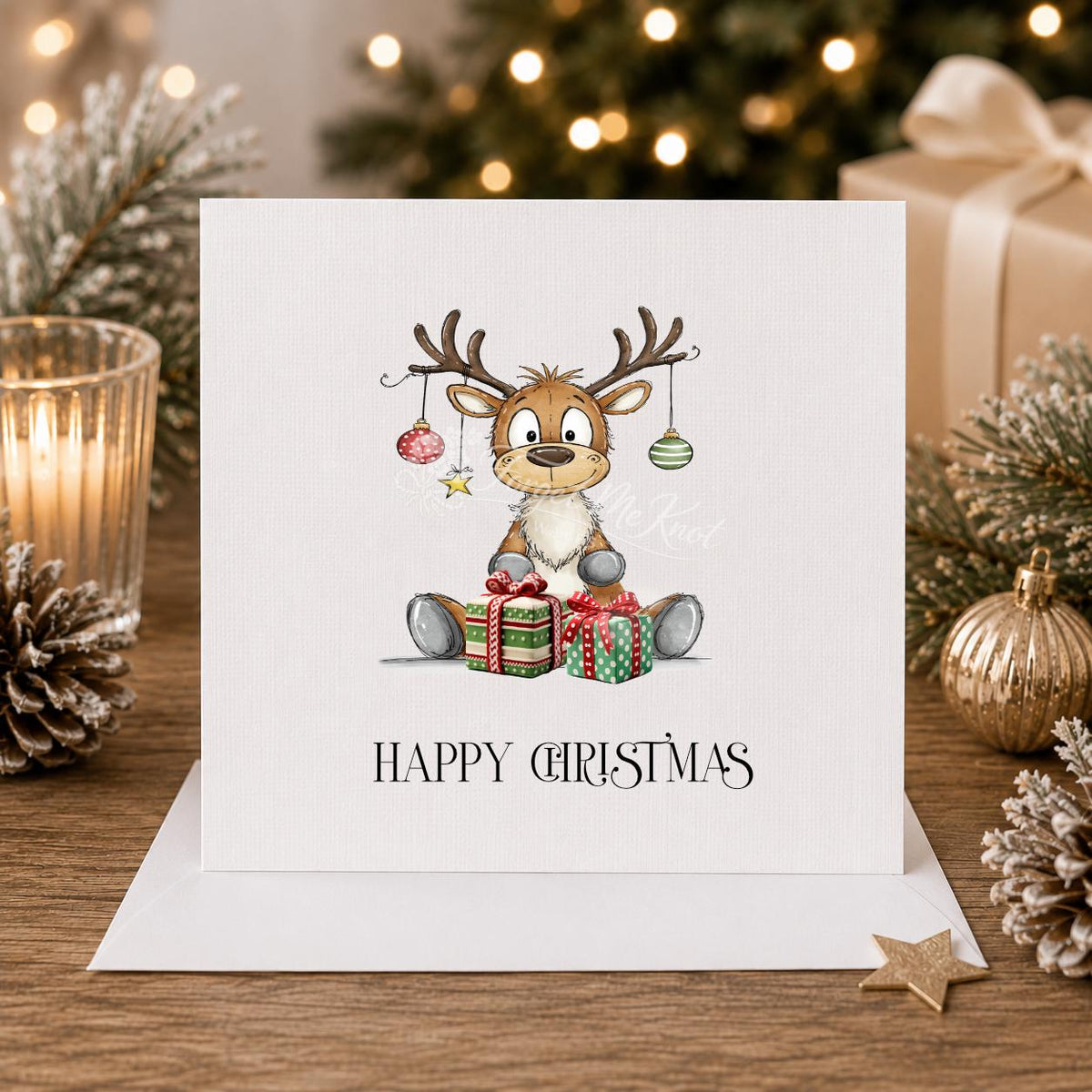 Welsh Reindeer Christmas Card | Nadolig Llawen Xmas Card | Cute Festive Reindeer Card | Welsh Christmas Greeting Card