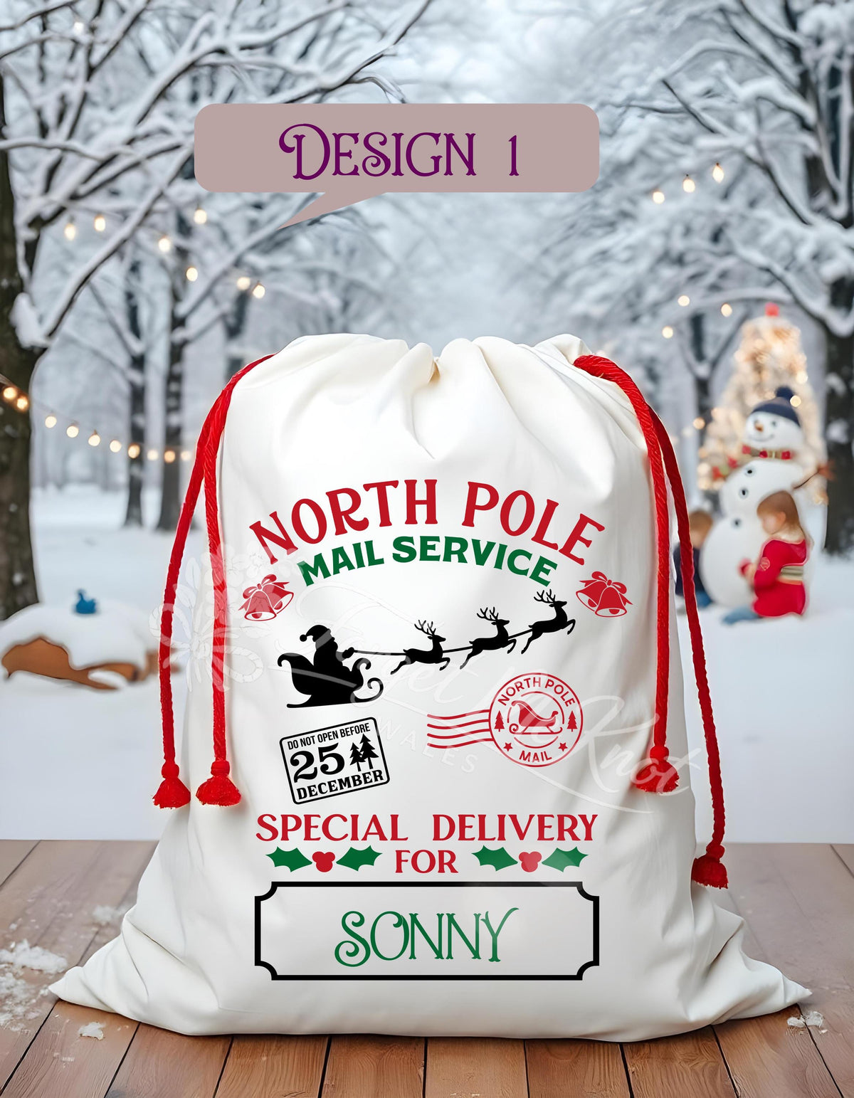 Personalised Christmas Present Sack | Santa North Pole Sack | Christmas Gift Bag | Personalised Christmas Sack