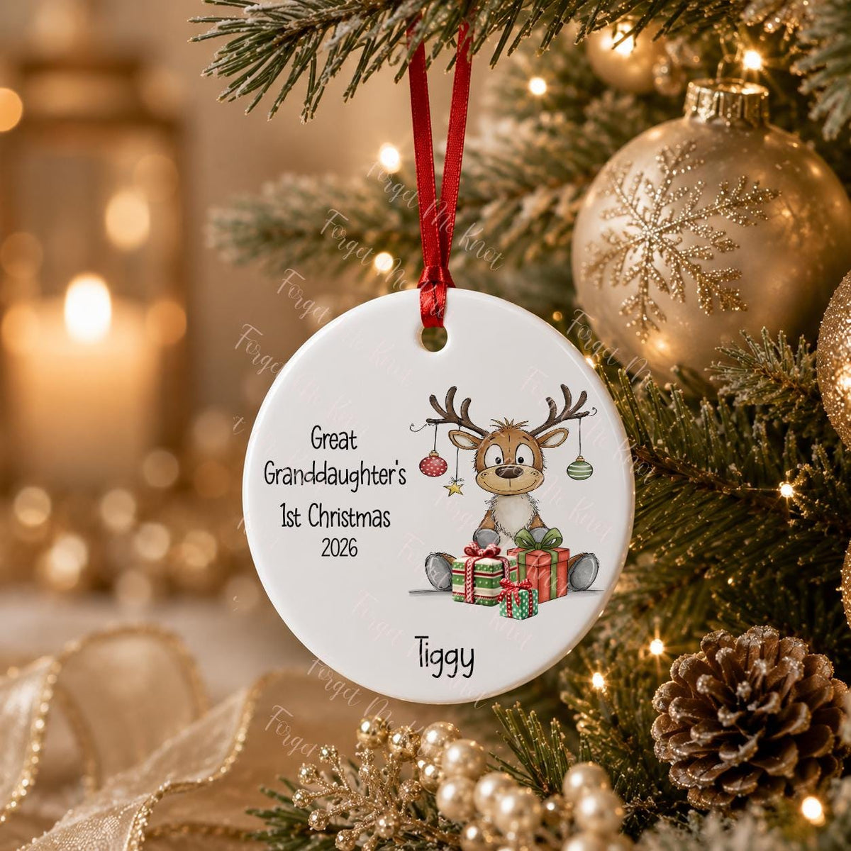Personalised Great Granddaughter 1st Christmas Bauble, Baby First Christmas Decoration, Christmas 2026