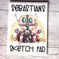 Kids Personalised Sketch Pad, Children’s Sketch Pad, Robot Design Sketch Pad