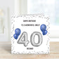 40th Birthday Card, Personalised Son In Law Birthday Card, Personalised Birthday Card For Him, Son In Law Birthday Card