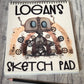 Kids Personalised Sketch Pad, Children’s Sketch Pad, Robot Design Sketch Pad