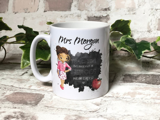 Teacher Gift, Male and Female Teacher Hero Gift, Teacher Mug, Best Teacher Mug, Personalised Teacher Gift, Personalised Super Hero Mug