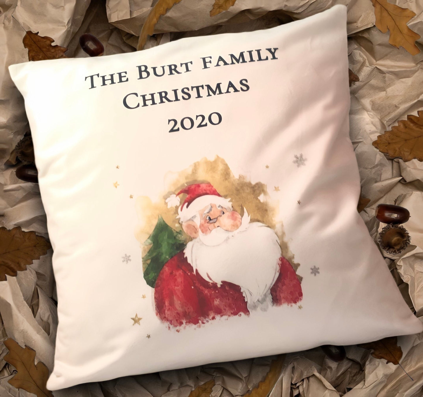 Santa Personalised Christmas Cushion, Santa Family Christmas Cushion, Father Christmas Family Christmas Decor, Christmas Gift