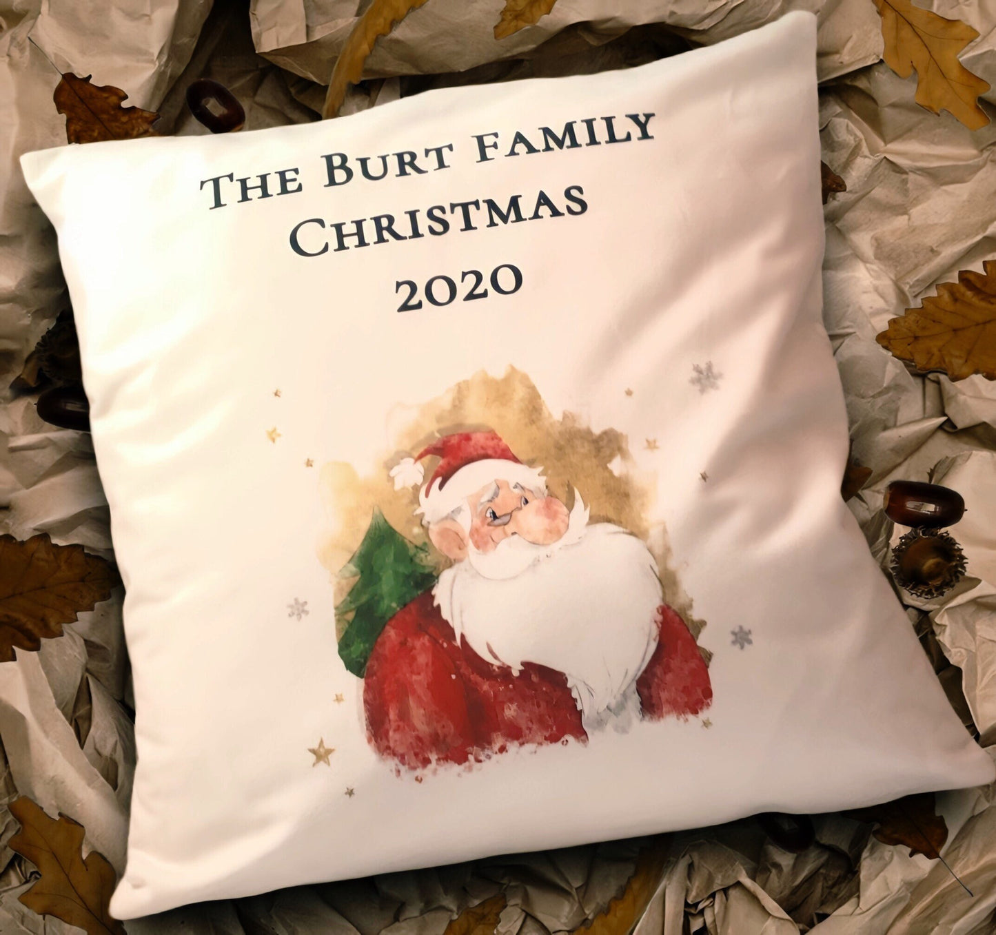 Santa Personalised Christmas Cushion, Santa Family Christmas Cushion, Father Christmas Family Christmas Decor, Christmas Gift