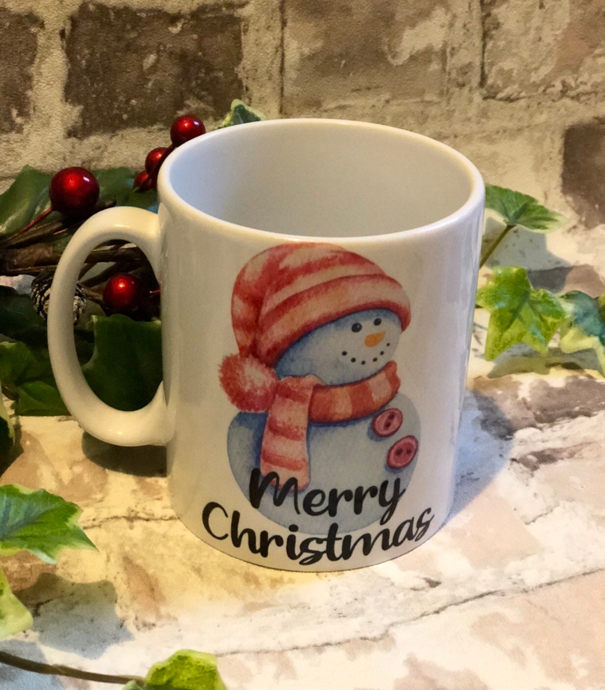 Snowman Christmas Mug, Snowman Hot Chocolate Christmas Mug