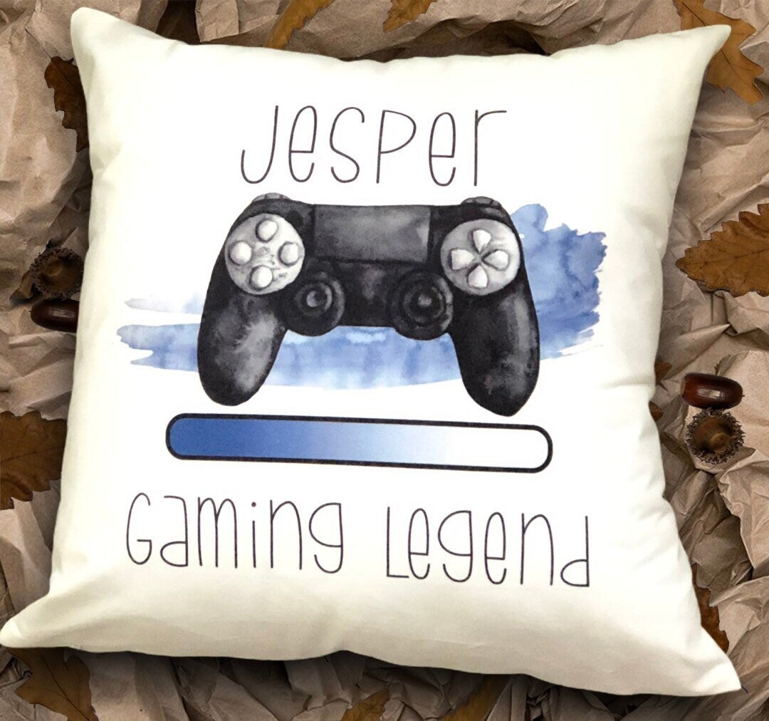 Gamer Gift, Personalised Gamer Cushion, Teenager Gift, Gamer Gift, Boyfriend Gift, Gift For Him, Page Boy Gift, Sleep, Eat, Game and Repeat